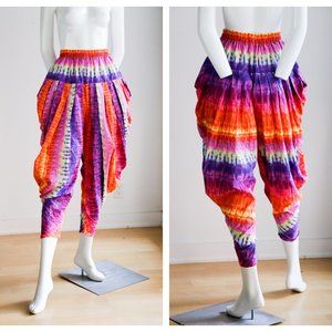 Vintage Tie Dyed Colourful Cotton Harem Pants